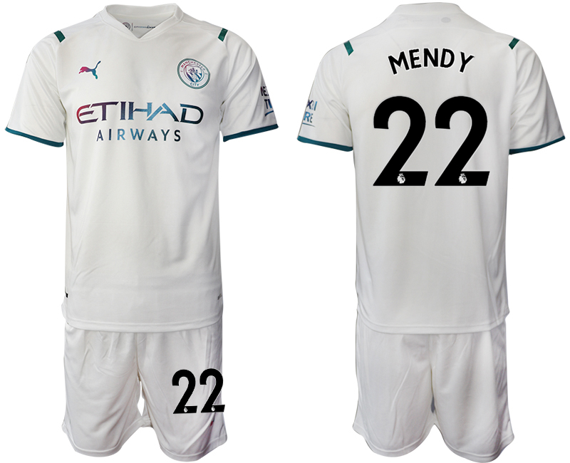 Men 2021-2022 Club Manchester City away White #22 Soccer Jersey